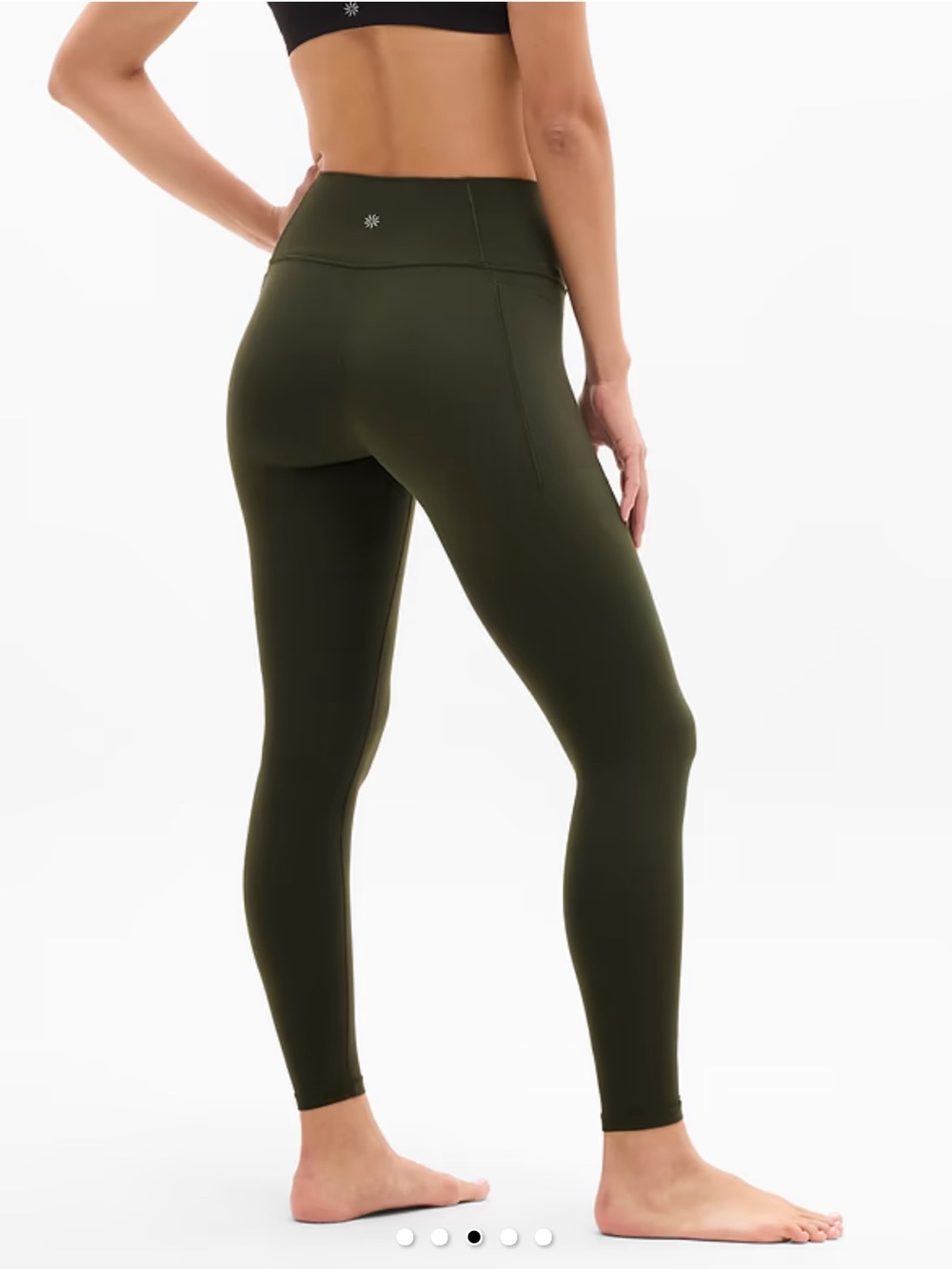 Athleta Transcend Stash High Rise Legging - Aspen Olive - S Tall